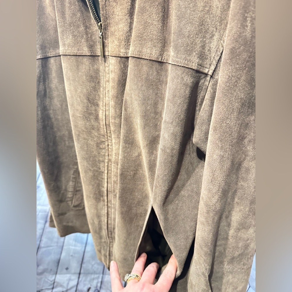 John Ashford Tan Leather Coat Medium - Picture 3 of 11